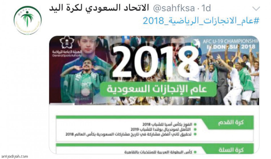 8 ملايين زائر	
في #عام_الإنجازات_الرياضية 2018